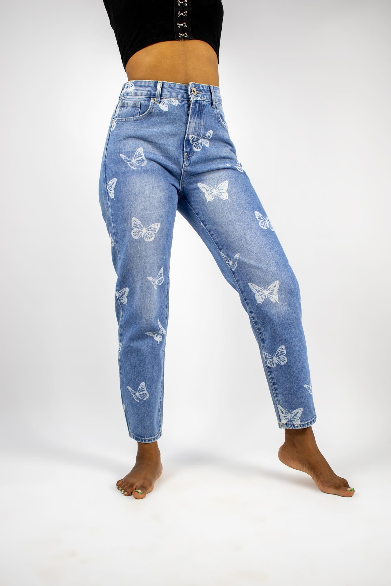Blue Savvy Butterfly Reworked Jeans